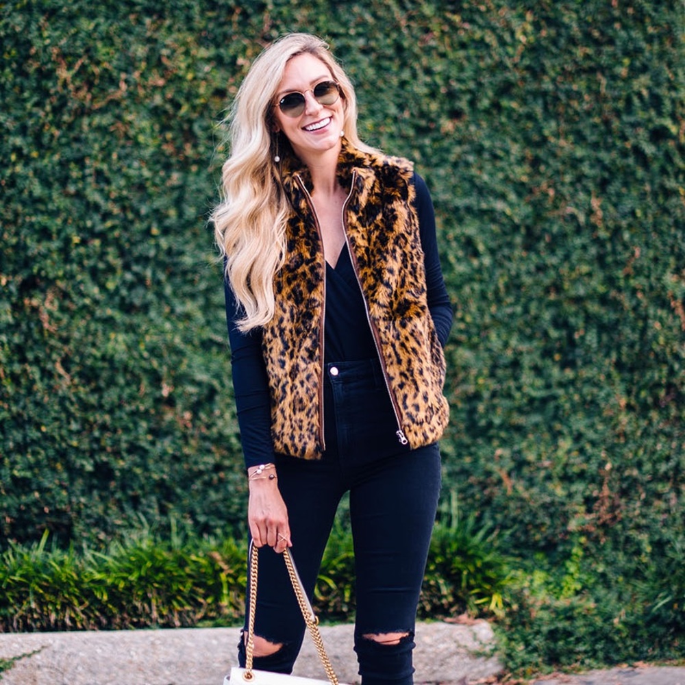 GAP Reversible Brown Cheetah Vest
